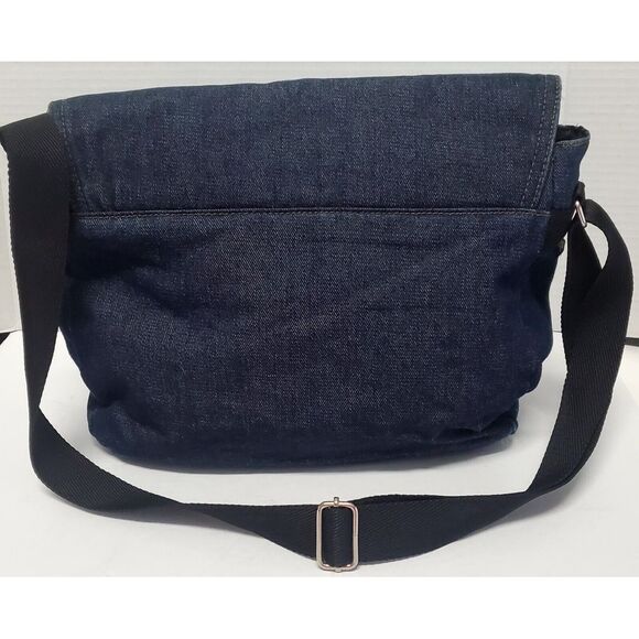 VTG LEI Denim Handbag Y2K Retro Tote Messenger Bag Flap Fold Over w/ ID Card! - Picture 2 of 15